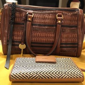 Fossil Leather Handbag